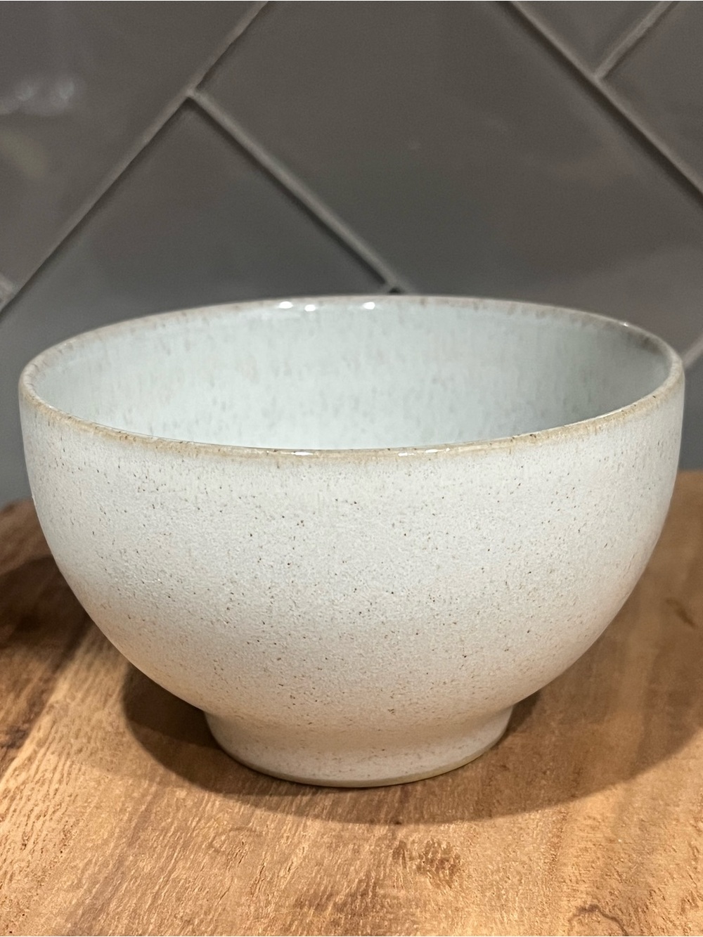 Denby Impression Cream Speckled Neutrals + Stoneware Footed Small Bowl NWOB